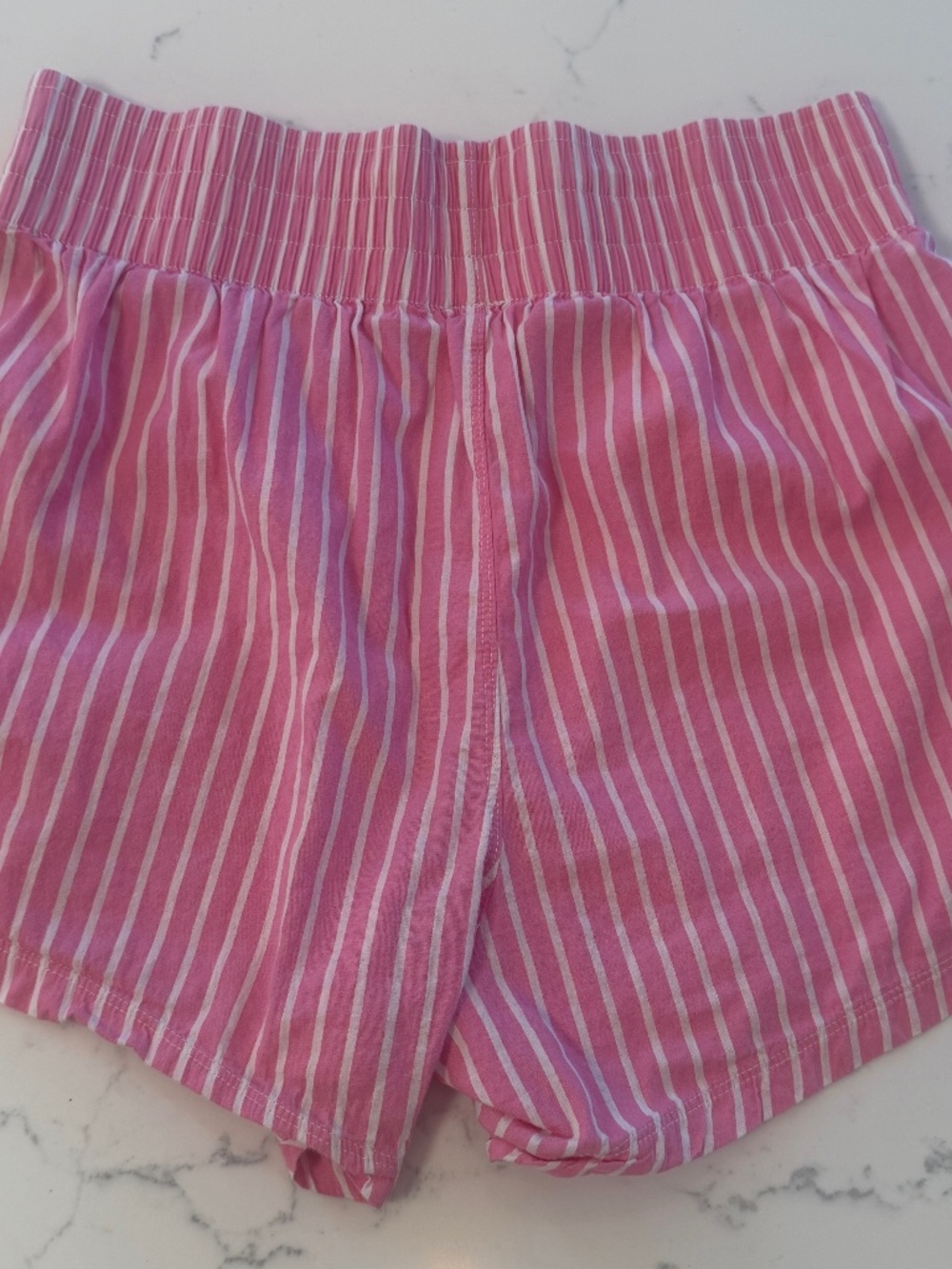 Asos Design Women's high waist lounge sleep shorts pink and white stripe small